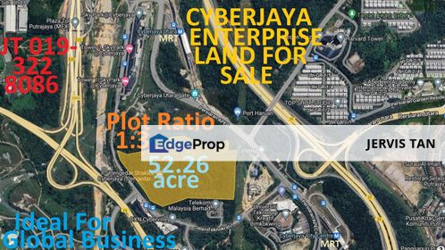 Cyberjaya Enterprise Land 52.26 Acre For Sale - For Global Business / Transit-Oriented JV Development , Selangor, Cyberjaya