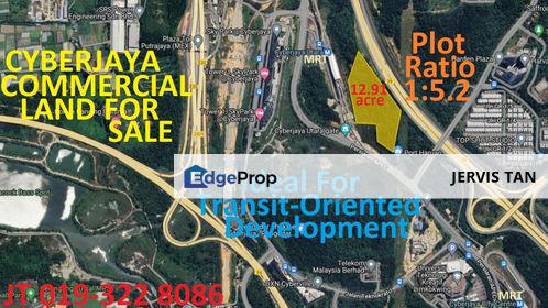 Cyberjaya Commercial Land 12.91 Acre For Sale - For Transit-Oriented JV Development, Selangor, Cyberjaya