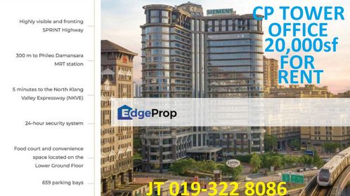 CP Tower, PJ Office BU20,000sf For Rent, Selangor, Petaling Jaya