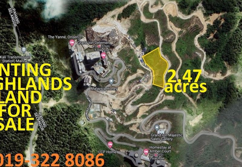 Genting Highlands Residential Land 2.47 Acres For Sale - Ideal For Hill-Villa Homestay Development