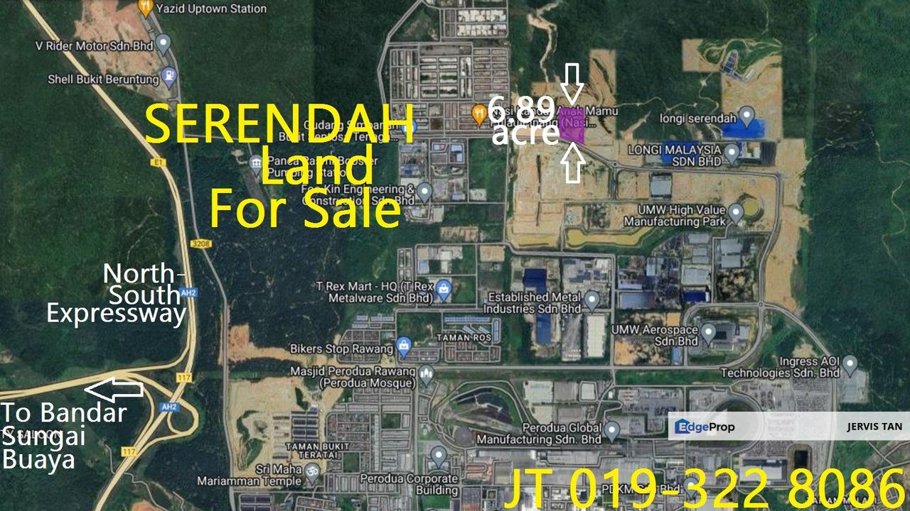 Serendah COD Industrial Land 6.89 Acre For Sale, Selangor, Serendah