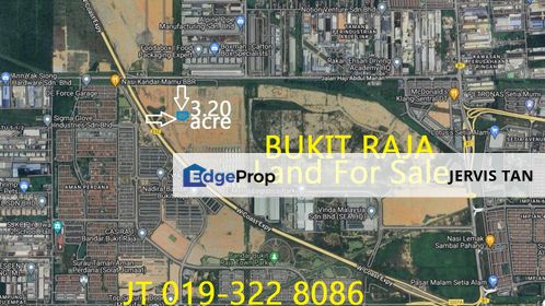 Bukit Raja Industrial Land 3.20 Acre For Sale, Selangor, Bandar Bukit Raja