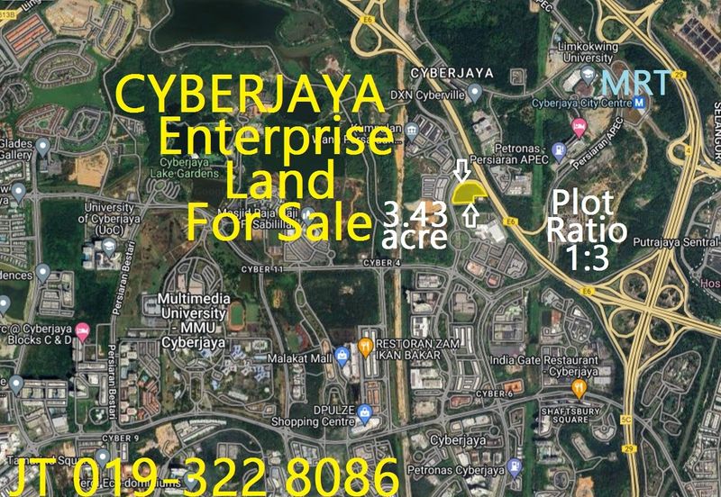 Cyberjaya Enterprise Land 3.43 Acre For Sale - Ideal For Commercial Mixed Property Development