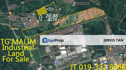 Tanjong Malim 3 Adjoining Medium Industrial Land 20.88 Acre For Sale, Perak, Tanjung Malim