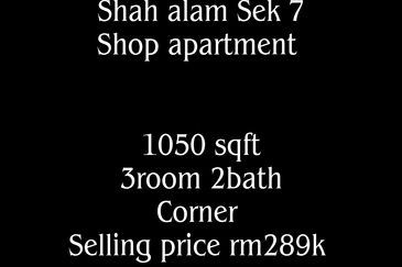 Apartment Pusat Komersil Seksyen 7 Shah Alam