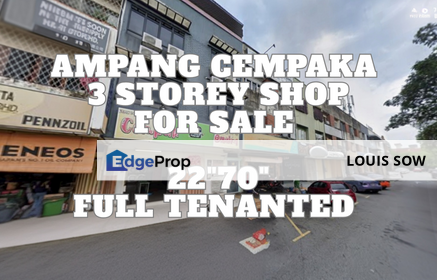 Taman cempaka 3 storey shop/full Tenanted, Selangor, Ampang