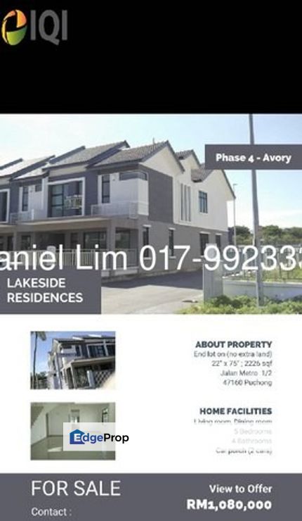 Lakeside Residences (Strategic Location behind IOI Mall Puchong), Selangor, Puchong