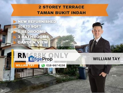 🔥[𝐅𝐨𝐫 𝗦𝗮𝗹𝗲]🔥 𝟮 𝗦𝘁𝗼𝗿𝗲𝘆 𝗧𝗲𝗿𝗿𝗮𝗰𝗲 | 𝗧𝗮𝗺𝗮𝗻 𝗕𝘂𝗸𝗶𝘁 𝗜𝗻𝗱𝗮𝗵📌𝐑𝗠𝟲𝟴𝟴𝗞‼️, Johor, Bukit Indah