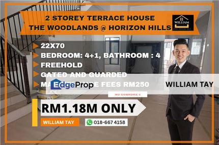 🔥 [𝐅𝐨𝐫 𝐒𝐚𝐥𝐞] 🔥 𝟐 𝐒𝐭𝐨𝐫𝐞𝐲 𝐓𝐞𝐫𝐫𝐚𝐜𝐞 𝐇𝐨𝐮𝐬𝐞 | 𝐓𝐡𝐞 𝐖𝐨𝐨𝐝𝐥𝐚𝐧𝐝𝐬 @ 𝐇𝐨𝐫𝐢𝐳𝐨𝐧 𝐇𝐢𝐥𝐥𝐬 📌 𝐑𝐌𝟏.𝟏𝟖𝐌‼️, Johor, Gelang Patah