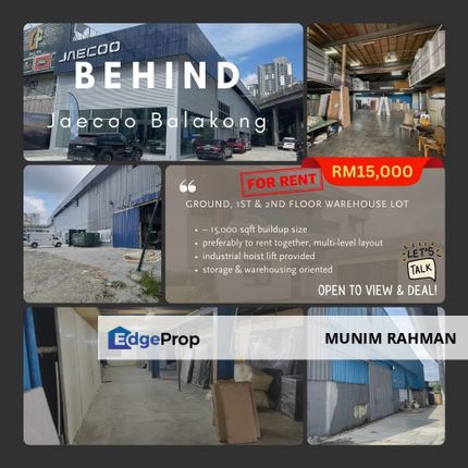 Balakong Cheras Warehouse For Rent, Selangor, Cheras