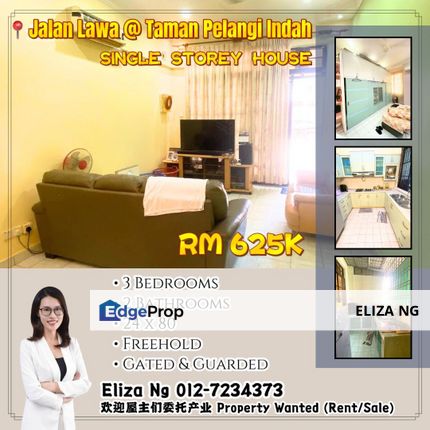 Pelangi Indah Jalan Lawa 24*80 Renovated Single Storey for Sale, Johor, Ulu Tiram