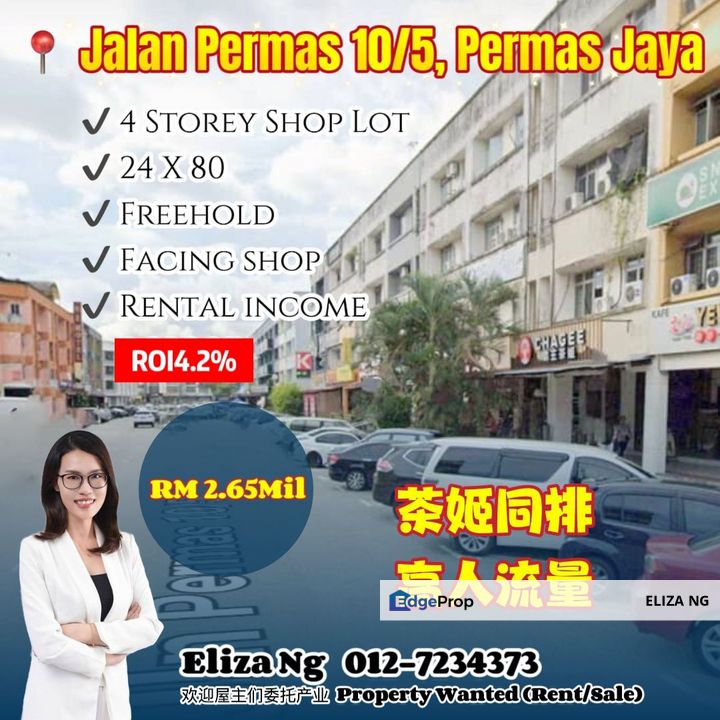 Permas Jaya Jalan Permas 10 High ROI Four Storey Shop lot for Sale for ...
