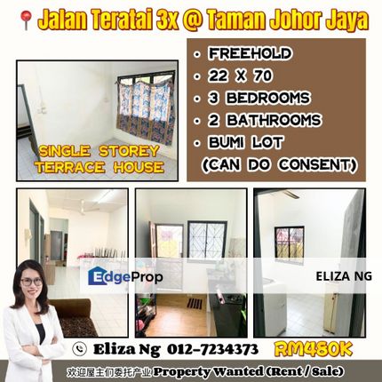 Johor Jaya Jalan Teratai Full loan Renovated facing Southeast Single Storey for Sale, Johor, Johor Bahru