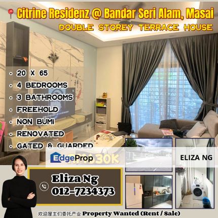 Masai Seri Alam Citrine Renovated Double Storey for Sale, Johor, Masai