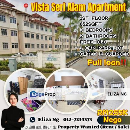 Masai Seri Alam Vista Apartment Full Loan 852 Sqft 1st floor  for Sale, Johor, Masai