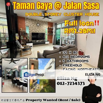 Taman Gaya Jalan Sasa 40 Full loan Renovated Double Storey Cluster for Sale, Johor, Ulu Tiram