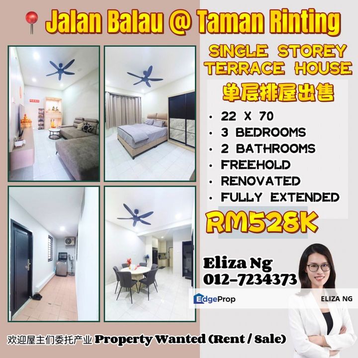 Masai Taman Rinting Jalan Balau Fully Extended Renovated Single Storey for Sale, Johor, Masai