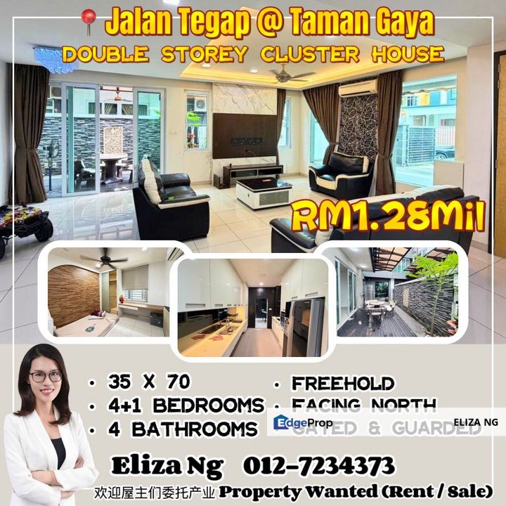 Ulu Tiram Taman Gaya Jalan Tegap Facing North Renovated Double Storey Cluster for Sale 35*70, Johor, Ulu Tiram