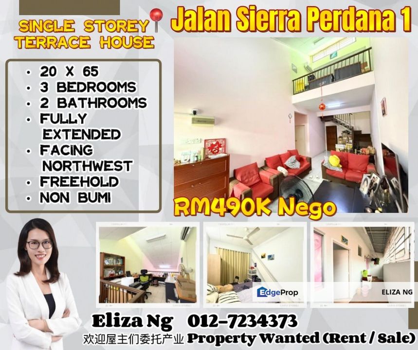 Masai Sierra Perdana 1 Full loan Renovated Single Storey for Sale 20*65, Johor, Masai