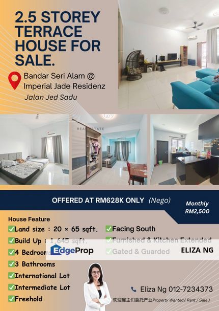 Seri Alam Imperial Jade Facing South Renovated 2.5 Storey for Sale , Johor, Masai