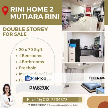 Skudai Mutiara Rini Home 2 Renovated fully extended Double Storey for Sale , Johor, Skudai