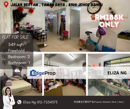 AA Condition Taman Daya Jalan Bertam Fully Renovated Flat for Sale , Johor, Johor Bahru