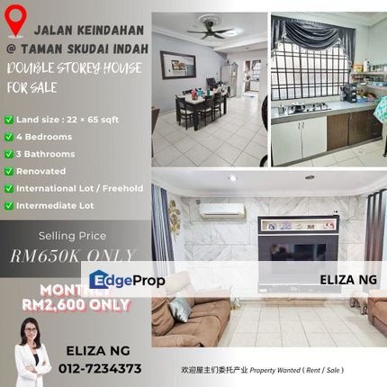 Skudai Indah Jalan Keindahan Fully Renovated Double Storey for Sale, Johor, Skudai
