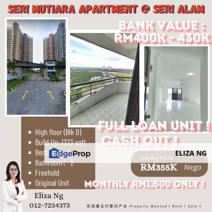 Seri Alam Seri Mutiara Apartment High Floor Full loan + cash out , Johor, Masai