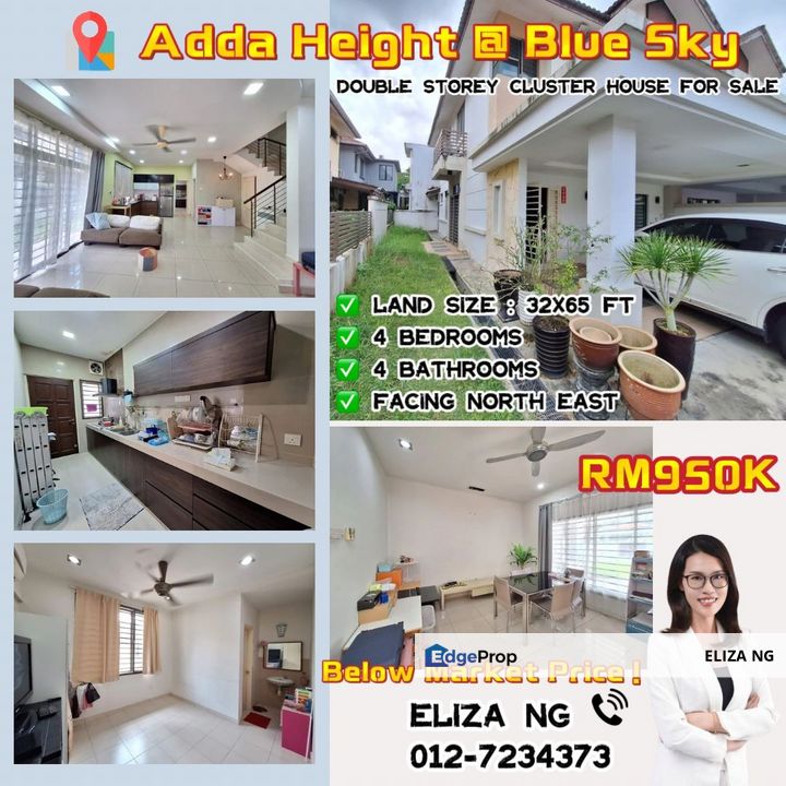 Adda Height Blue Sky Lowest Price Double Storey Cluster house for Sale ...