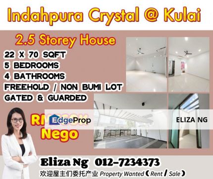 Kulai Bandar Indahpura 2.5 Storey for Sale, Johor, Kulai