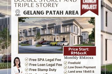 Gelang Patah Brand New near 2nd link Low Downpayment Double / Triple Storey for Sale