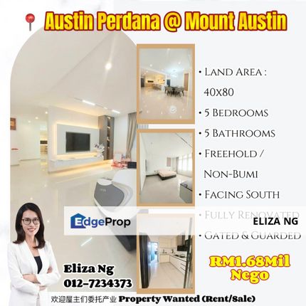 Taman Austin Perdana South Renovated Semi D For Sale , Johor, Johor Bahru