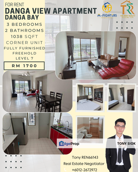 Danga View Apartment Corner Midfloor 3Beds at Danga Bay ,JB town for