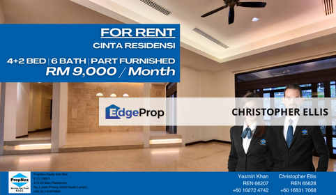 Ground Floor, 4 Bed + Maid + Study, 6 Bath Part Furnished for Rent Cinta Residensi , Kuala Lumpur, Taman U-Thant