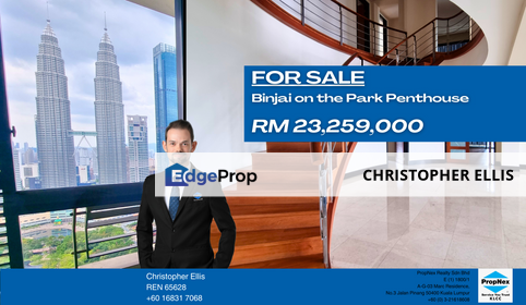 Binjai on the Park's Grand Duplex 5 Bed Penthouse with access KLCC Park For Sale, Kuala Lumpur, KLCC