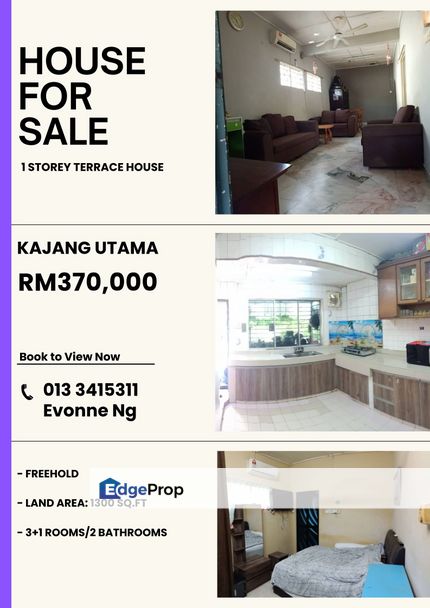 Fully Extend, Single Storey Terrace , 20 x 65,Kajang Utama, Kajang, , Selangor, Kajang