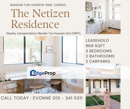 The Netizen Residence For Sale, 3 rooms, 969 sq.ft, Bandar Tun Hussein Onn, Cheras , Selangor, Cheras