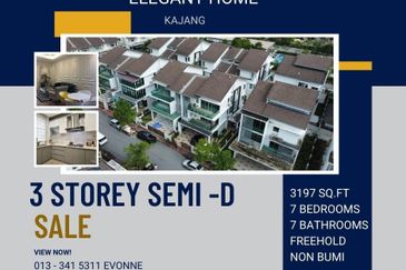 Nicely Renovated, Elegant 3 Storey Semi-D, 3197sq.ft, 7 rooms, Kajang 