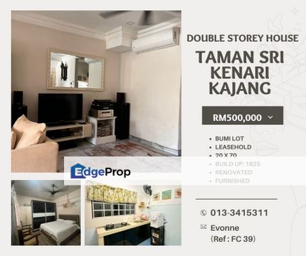 Taman  Sri Kenari, Double Storey Terrace House For Sale, Sungai Chua, Kajang , Selangor, Kajang