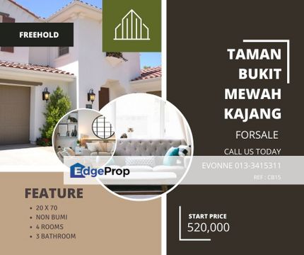 Double Storey Terrace House For Sale Taman Bukit Mewah,  Kajang, Selangor, Kajang