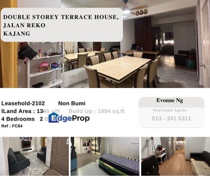 Renovated and Furnished Double Storey Terrace House For Sale, Jalan Reko, Kajang ajang, , Selangor, Bangi