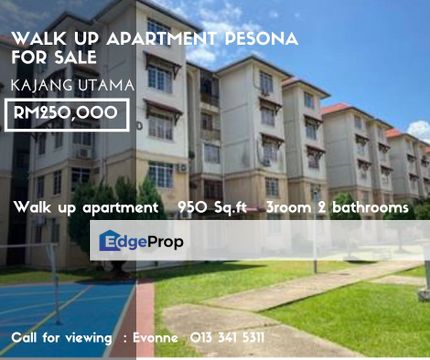 3 rooms Apartment Pesona For Sale, Taman Kajang Utama, Kajang   , Selangor, Kajang