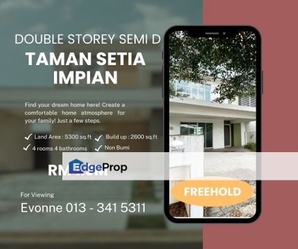 Double Storey Semi D For Sale, Taman Setia Impian For Sale, Kajang   , Selangor, Kajang