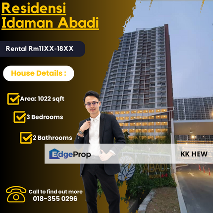 [Fully Furnish/3R3B/MRT]Idaman Abadi Apartment Rumah Rent Sewa Kajang, Selangor, Kajang