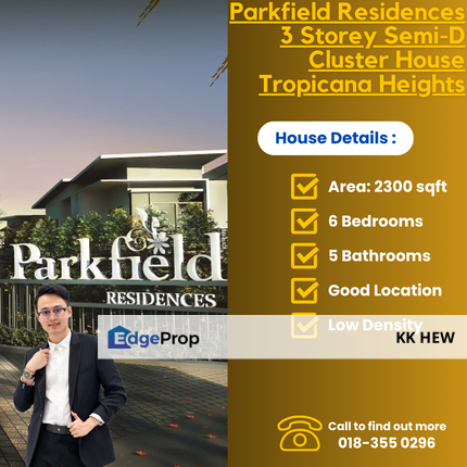 Parkfield Residences, Tropicana Heights, Kajang, Selangor 3 Storey Semi D House For Sale, Selangor, Kajang