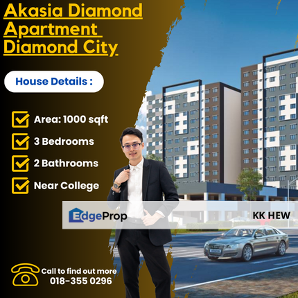 Akasia Diamond Apartment , Diamond City (New Unit/Partly Furnish), Selangor, Semenyih