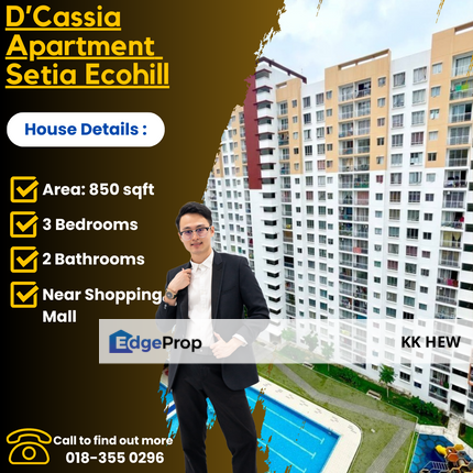 D'CASSIA APARTMENT @ SETIA ECOHILL, SEMENYIH, SELANGOR FOR Partly Furnish RENT, Selangor, Semenyih