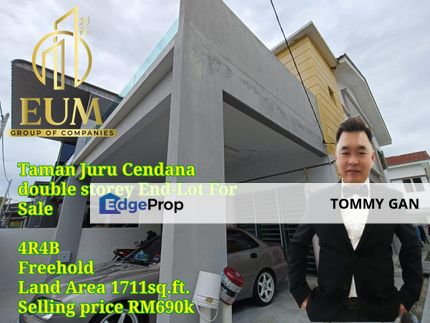 Taman Cendana Emas @ Juru 2-Storey End-Lot Freehold 4R4B For Sale Near To Auto city., Penang, Juru