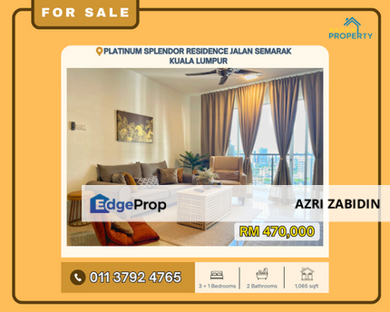 Cheapest 1065 Sqft With Kitchen Cabinet Platinum Splendor Residence Level 24 Keramat Kuala Lumpur For Sale, Kuala Lumpur, Keramat