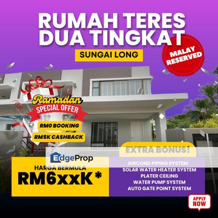 Rumah Teres 2 Tingkat 4 bilik & 3 bilik air Kajang, Selangor, Bandar Sungai Long